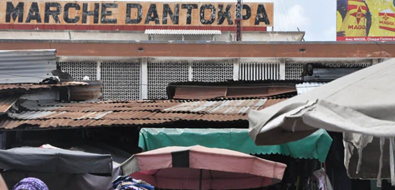 Le site du marché de vente des céréales à Dantokpa en pleine reconstruction