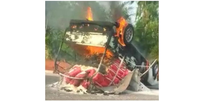 Accident sur la route Agbangnizoun-Lalo 02 blessés graves, 1 véhicule calciné